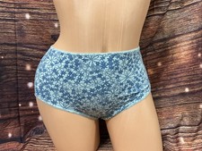 NWOT Vintage Barely There Blue Floral Nylon/Spandex Panties Size 7