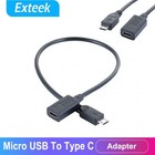 Micro USB Male to USB C Female Type C Adapter Cable Converter Connector 20cm