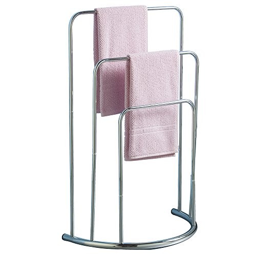 Porte-serviettes 3 niveaux design contemporain en métal chromé brillant