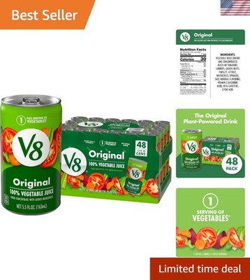 Taste the Freshness: 100% Vegetable Juice - 48 Single-Serve 5.5 fl oz Cans