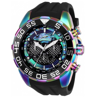 Invicta Speedway Mens 50mm Iridescent Metal Mesh Abalone Dial Chrono Watch 26311