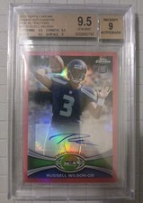 Russell Wilson Auto RC 2012 Topps Chrome Pink Refractor /75 RC #40 BGS 9.5 