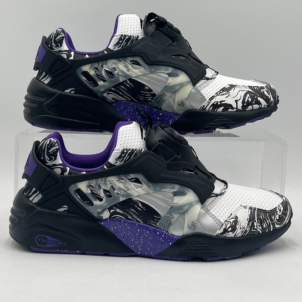 Mens Size 10 Puma Disc Blaze Atmos White Black Purple Sneakers