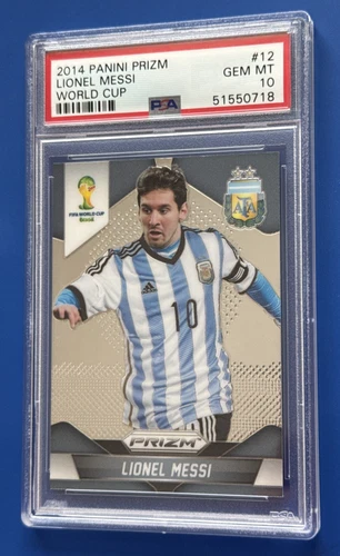 LIONEL MESSI 2014 PANINI PRIZM #12 FIFA WORLD CUP CARD PSA 10 GEM ARGENTINA