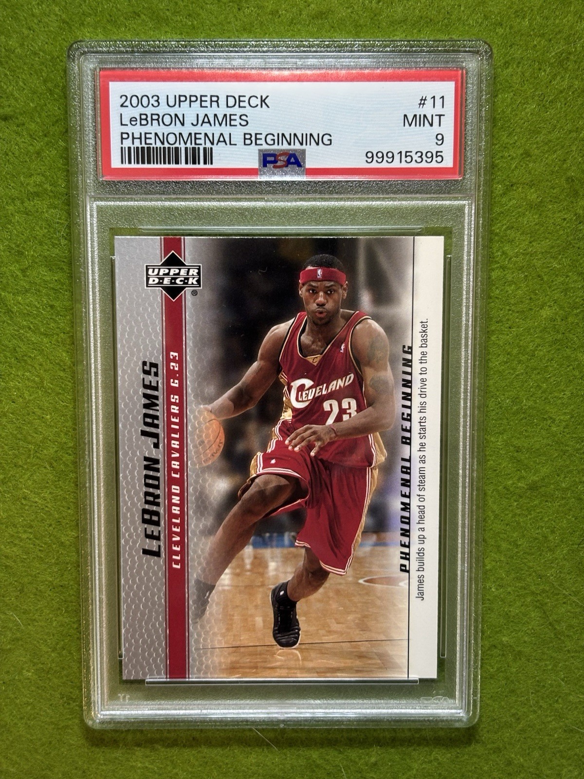 LeBron James ROOKIE CARD PSA 9 MINT RC 2003 Upper Deck PHENOMENAL BEGINNING #11 view 6