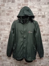 Berghaus Aquafoil Jacket Size Medium Grey Hooded Hiking Outdoor Full Zip Coat