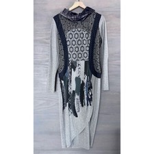 ANVRDIE Angels Never Die Grey Turtleneck Mock Long Sleeve Sweater Dress Size 3