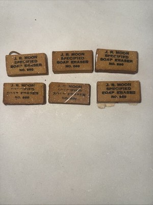 Vintage J.R. Moon No. 805 Soap Erasers Lot Of 5