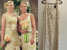 ASO Friends Rachel Green bridesmaid DressVTG Floral Medium Maxi Sleeveless Dress