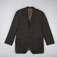 Hugo Boss Blazer Mens 44 Green Wool Cashmere Loro Piana Sport Coat Made In USA