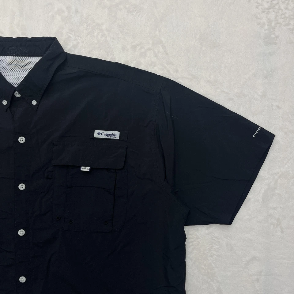 Camisa Columbia PFG Para Hombres 2XL Negra Bahama II Omni-Sombra Pesca Ventilada Espalda Foto 3 de 4