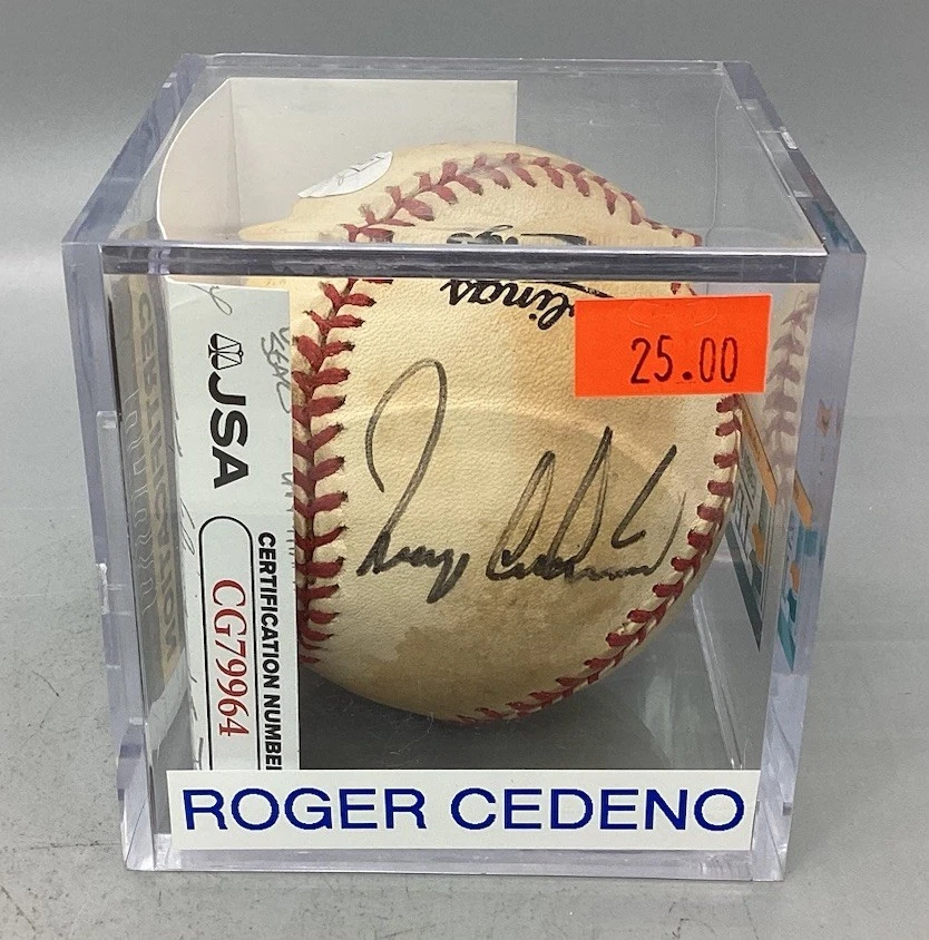 Béisbol autografiado de la Liga Nacional Roger Cedeno - Certificado por la JSA Foto 4 de 4