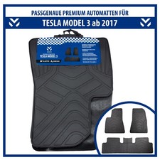 XMATS Premium Rubber Floor Mat Set for TESLA MODEL 3, 3-Piece Design Mats Black