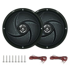Marine Speakers 5.25 Inch - 2 Way Waterproof Low Profile Slim Style Black Weathe