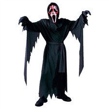 Adult Kids Scream Ghost Face Cosplay Halloween Costume Fancy Dress Mask Blood