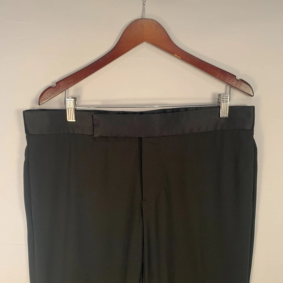 EMPORIO ARMANI Tuxedo Pants Wool Blend Black Formal Pants 36x29.5 Made In Italy - Image 3 of 4