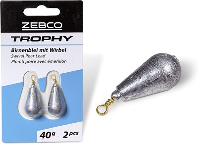 Zebco Birnenblei mit Wirbel Tropfenblei Grundblei Einhängeblei 200g 1 Stück91200