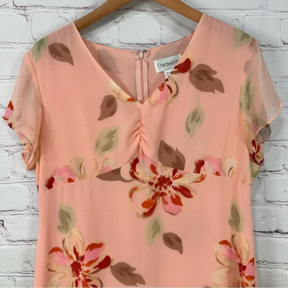 Vestido maxi midi floral vintage años 90 fluido tropical Resortwear rosa una línea 14 Foto 3 de 4