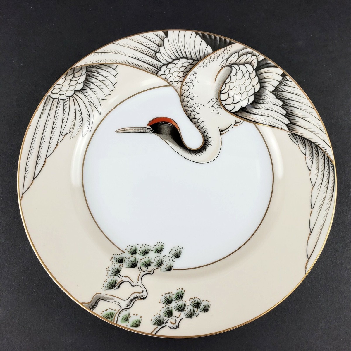 Fitz And Floyd Crane With Pine Fine 7 1/2