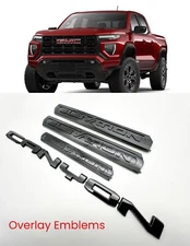 OVERLAY 4PCS Gloss Black Door Rear Elevation Canyon Emblem Fit 2023+ Canyon 4x4