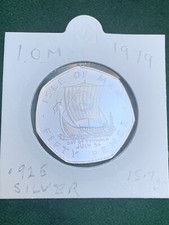 ISLE OF MAN SILVER 50 PENCE COINS VIKING LONGBOATS 1975 1977 1979 UNCIRCULATED