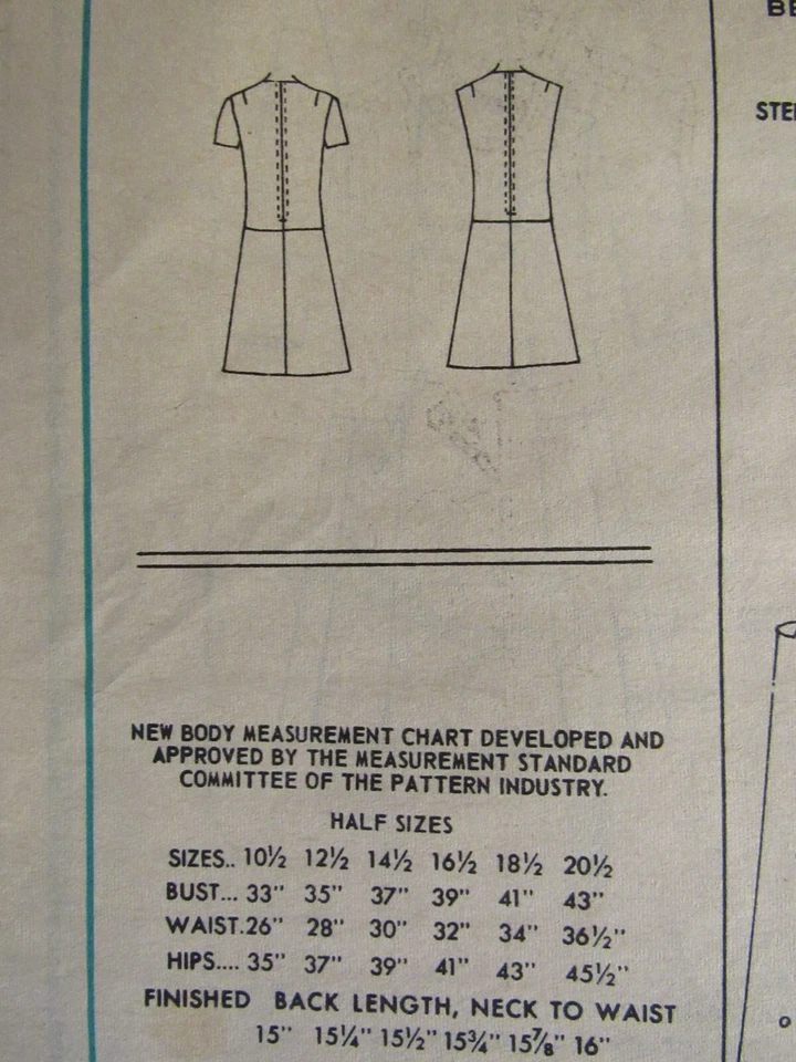 VTG 63 MAIL ORDER 4545 MS Drop-waist Dress w/Pleated Skirt PATTERN 14.5/37B FF - Image 2 of 2