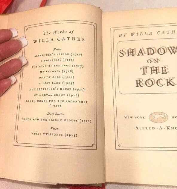 Shadows on the Rock ,Willa Cather,FIRST EDITION 1931 FIRST PRINT RARE COLLECTORS Foto 3 de 3
