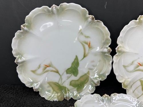Antique RS Germany 6" Plate Porcelain Calla Lilies (Set of 3) - Picture 2 of 8