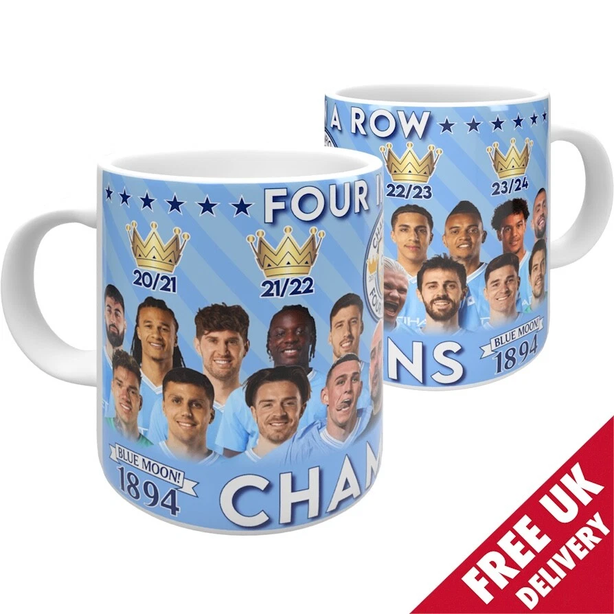 MANCHESTER CITY FC Mug Fade Ceramic Football Tea/Coffee
