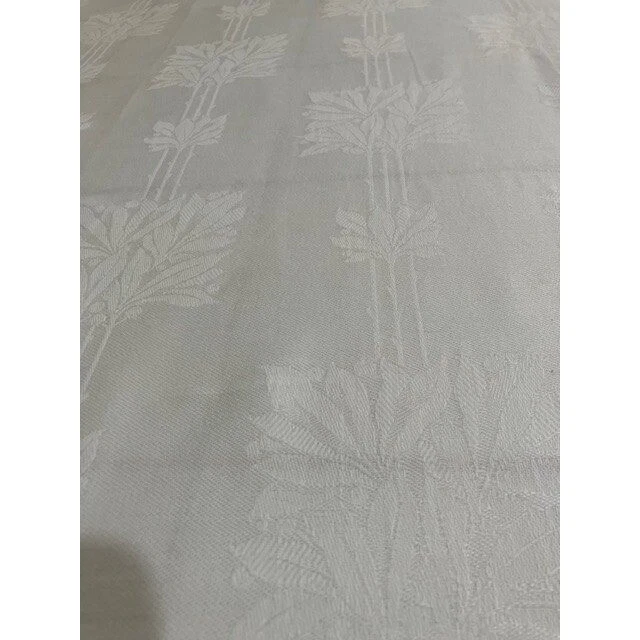 White Tablecloth Blue and Yellow Stripe Floral Damask  Rectangular 80x54 - Image 4 of 4