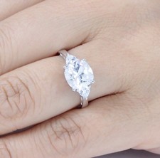 2ct Cushion Sterling Silver CZ Engagement Ring Wedding Band Size 3-15 SR75