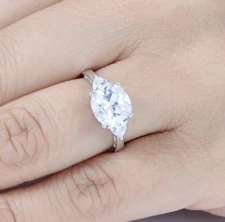 2ct Cushion Sterling Silver CZ Engagement Ring Wedding Band Size 3-15 SR75