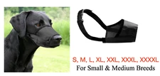 Dog Muzzle Soft Sided Adjustable Training No Bite Chew For Smaller Dogs S M L  