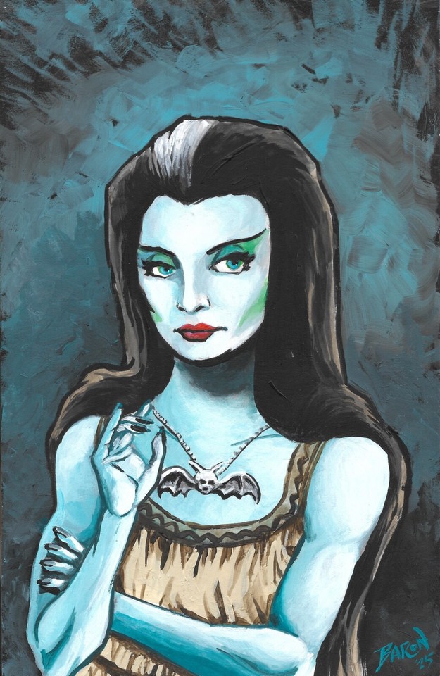 Lily Munster II ..The Munsters TV Series....original acrylic painting Comic Art