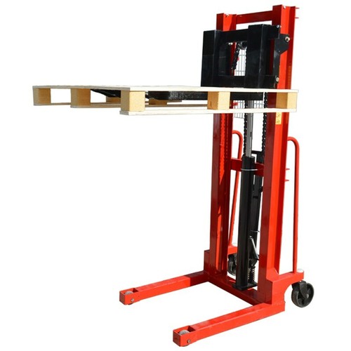 Manual Forklift Material Lifts Stacker w/ Adjustable Forks Hydraulic,63'',2200lb