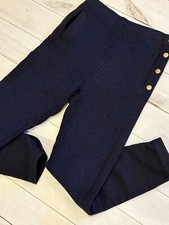 Marc By Marc Jacobs Annabel Wool Cable Knit Military High Waist Pant Navy Blue S