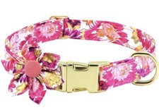 NEW Beirui Cute Girl Dog Collar For Small Dog, Floral Pink Pattern