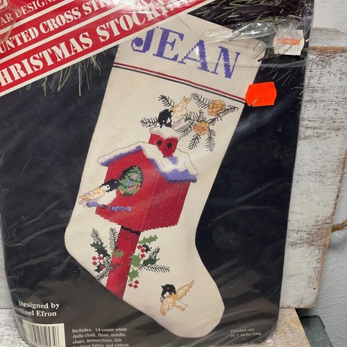 Banar Designs Counted Cross Stitch Christmas Stocking Kit Bird House XCS-50534 - Picture 2 of 10