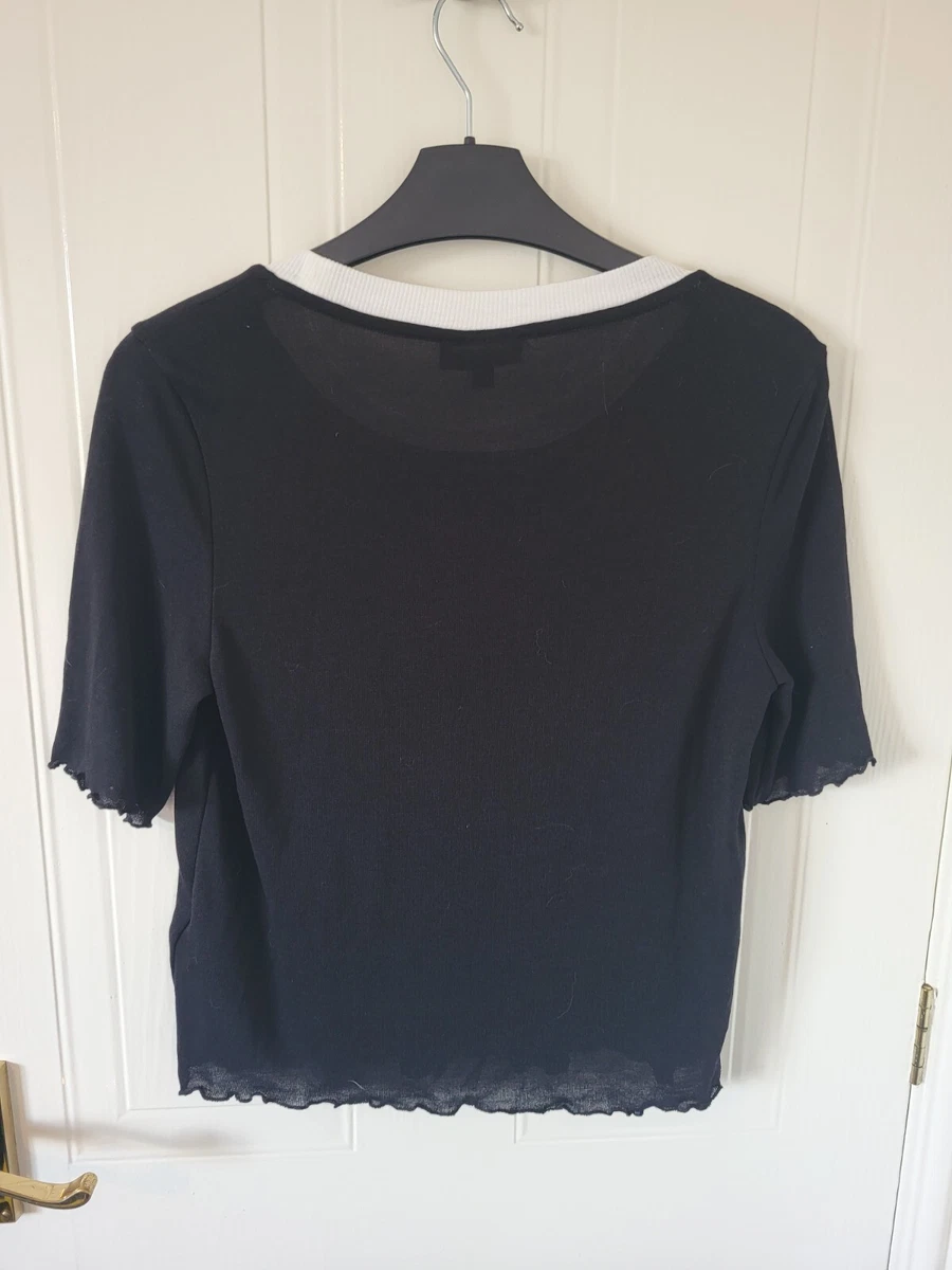 black cropped t shirt topshop