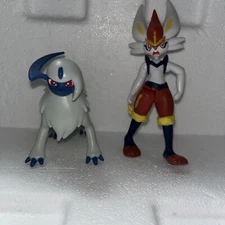 Set Of Two Pokemon Jazwares Battle Figures Cinderace And Absol Pre owned