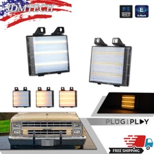 Clear Front Grille Switchback LED DRL / Signal Lights For Chevy GMC Pickup Truck