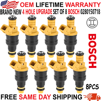 #ad #ad NEW BOSCH 4 Hole Upgrade Set of 8 Fuel Injectors for 85 97 Ford 5.0L V8 5.8L V8 $260.00