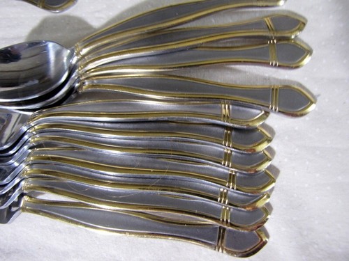 51 pcs Hampton Silversmiths POETRY GOLD Stainless China - Picture 10 of 10