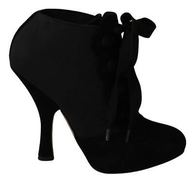 DOLCE & GABBANA Schuhe schwarz Wildleder Stretch Stiefeletten Booties EU36/US...