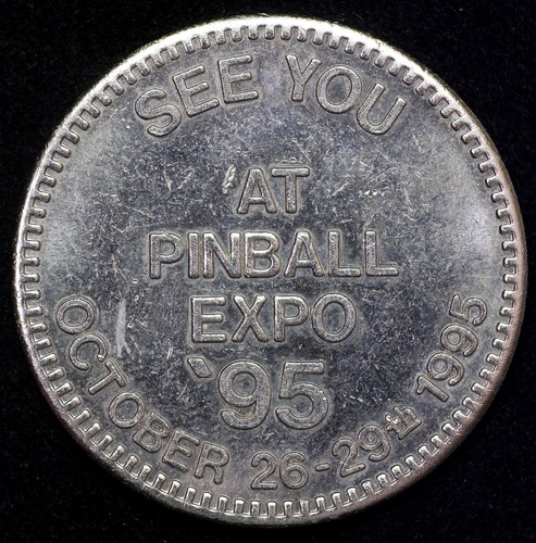 1995 Pinball Expo '95 Rosemont, Illinois Ramada Hotel Medal Token Nickel 32mm - Picture 2 of 2
