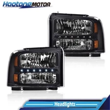 Fits For 2005-2007 Ford F250 F350 F450 F550 Super Duty Headlights W/ LED Strip