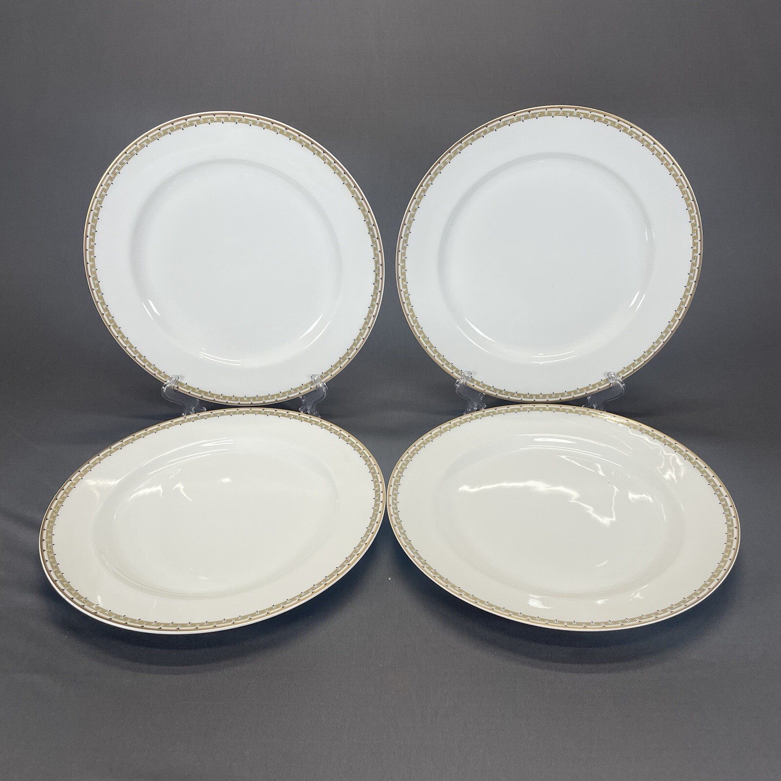Haviland Limoges Albany Dinner Plates 9 3/4" Schleiger 107A Greek Key