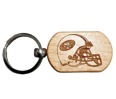 San Francisco 49er's 2 Sided Laser Engraved Wood Keychain (NEW)