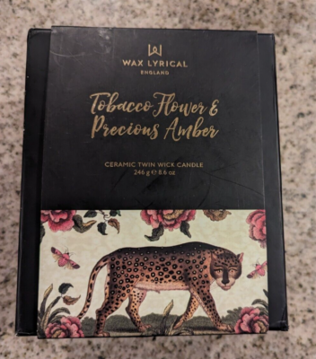 tobacco flower and amber candle WAX LYRICAL TOBACCO FLOWER/PRECIOUS AMBER 2 WICK 8.6 OZ CANDLE - BNIB