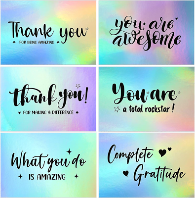 Holographic Thank You Cards Appreciation Postcards You Are Awesome Greeting  Card 705353895852| eBay